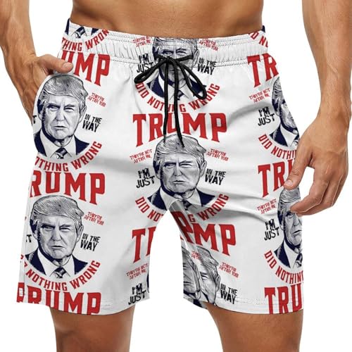 Trump Men's Beach Shorts Swimwear Bathing Suits with Pockets