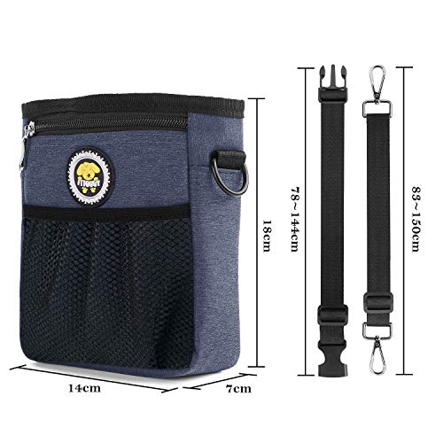 Fttouuy Futterbeutel Hunde wasserdicht Futtertasche für Hundetraining, perfekte Hunde Leckerlie Tasche für Agility-Training (Blau)