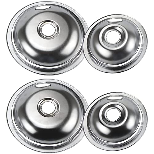 Stove Drip Pans 4-Pack for Frigidaire Tappan Electric Stove Burner Replacement 316048413 and 316048414 Bowls Set for Kenmore 790 Range Set of 4 include 2 Pack 6 and 2 pc 8 by APPLIANCEMATES