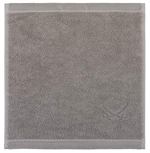 Sansibar Seiftücher 6er Set mit gesticktem Säbel Logo Handtuch Gästetuch 100% Baumwolle 30x30 cm Taupe