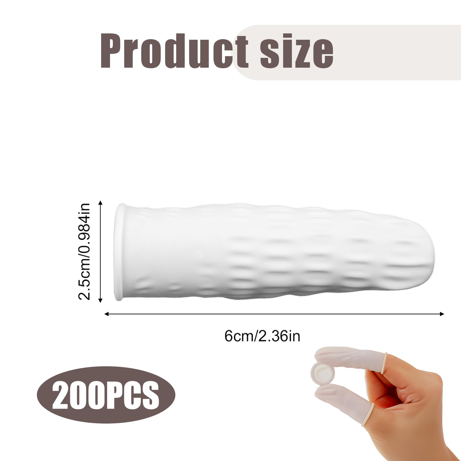 200pcs Doigtiers en Latex, doigts en gel Cots, Doigts de Protection contre les blessures aux Doigts, Doigts imperméables pour Tatouage pour Doigt Blessé,Doigt Fissuré,Nail Art, Anti-statique (Blanc)