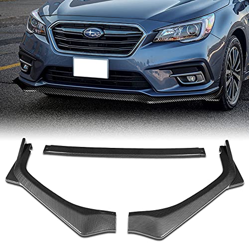 Q1-Tech Front Bumper Lip fit for compatible with 2018 2019 2020 Subaru Legacy, Front Bumper Lip Spoiler Air Chin Body Kit Splitter Painted Glossy Carbon Fiber ABS, (Sti-Style)