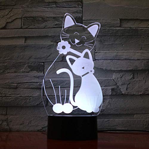 Preisvergleich Produktbild Spielgeschenke Weihnachtstischgeschenke Weihnachtsgeschenke Nette Blitzkatze Lampe 7 Farben Wechselndes Nachtlicht Atmosphäre 3D 3D Kitty Mood Touch Lampe Wohnkultur Kinderge
