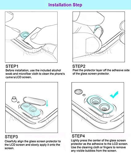 Ultra Clear Wear-Resisting Anti-Shatter Back Camera Lens Tempered Glass Screen Protector Guard Shield Saver Armor Cover Compatible with Samsung Galaxy S8+/S8 Plus SM-G955U Phone - Easy to Install