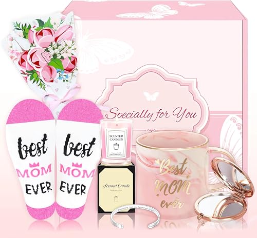 Mug de cerámica rosa de 12 oz para regalo Día de la Madre miniatura 1