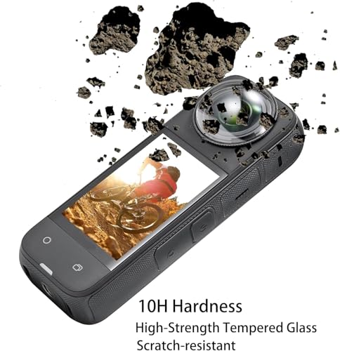 Image of DA-GODO Dual Lens Protector for Insta360 One X3 (2Pcs) - Tempered Glass Sticky Lens Cover, Anti-Scratch, Dustproof Protective Guard for Action Camera Accessories (X3-LG-2PC)