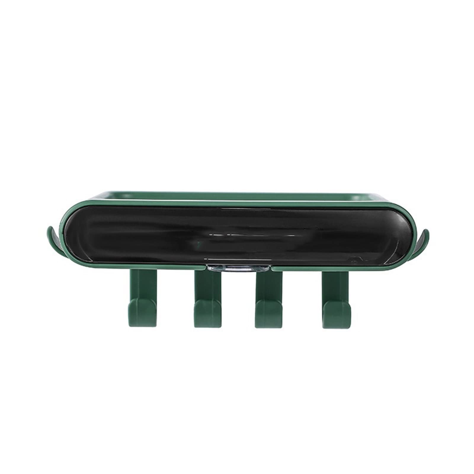 JINGYAN Soap Dishes Soap Dish Hook Wall Mounted Kitchen Shelf With Drain Storage Box(Green)