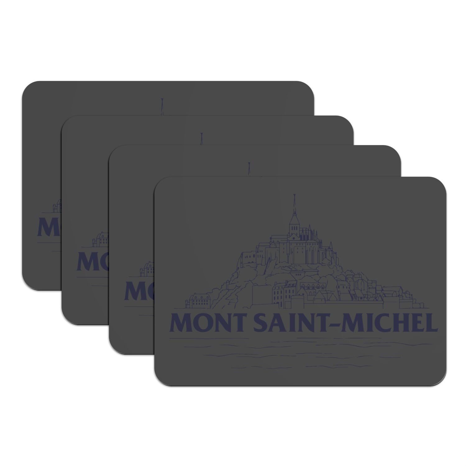 Sets de table caoutchouc antidérapant lot de 4 grands modèles motif Normandie