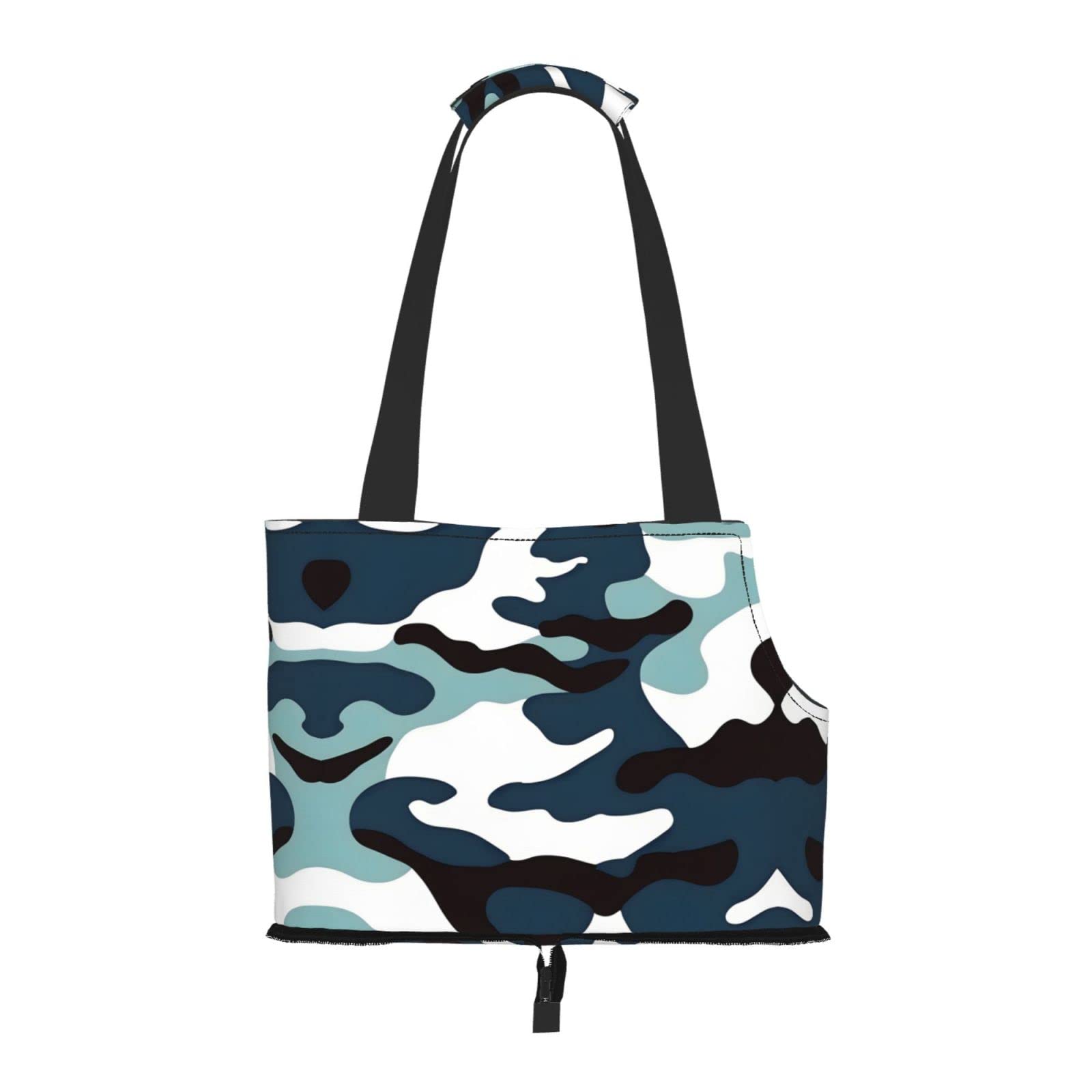 Marine Camouflage Pet Tote Bag - Waterproof and Wear-Resistant Portable Shoulder Bag for Small Dogs and Puppies