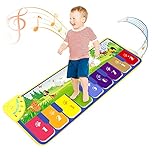 Kids Non-slip Piano Mat, Musical Keyboard Playmat, Music Dance Mat Multifunction Electronic Music Animal Touch Play Blanket Toys Gifts for Baby Toddlers Boys 1-4 Years Old (110 * 36cm)