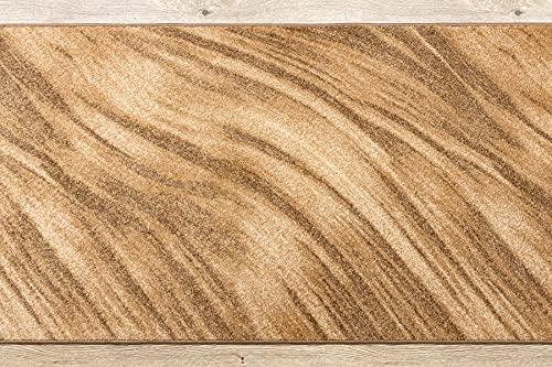 Alfombra de pasillo KARMEL FRYZ Saka beige 80x250 cm con tejido tupido frisé de gran suavidad 5