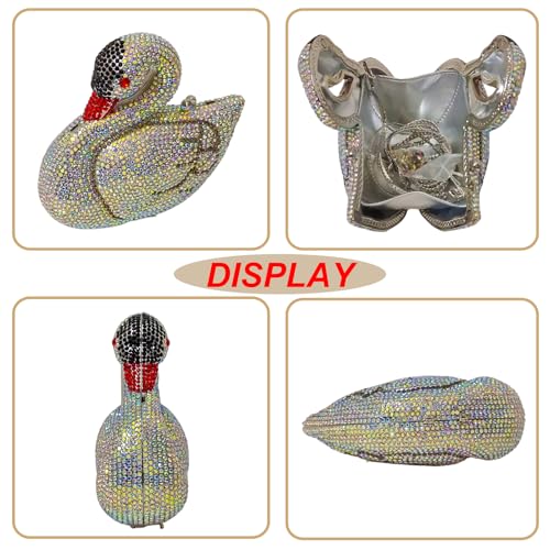 Image of Elegant Swan Evening Purse Animal Crystal Clutch Women Minaudiere Handbag Party Luxury Rhinestone Bag | Animal Crystal