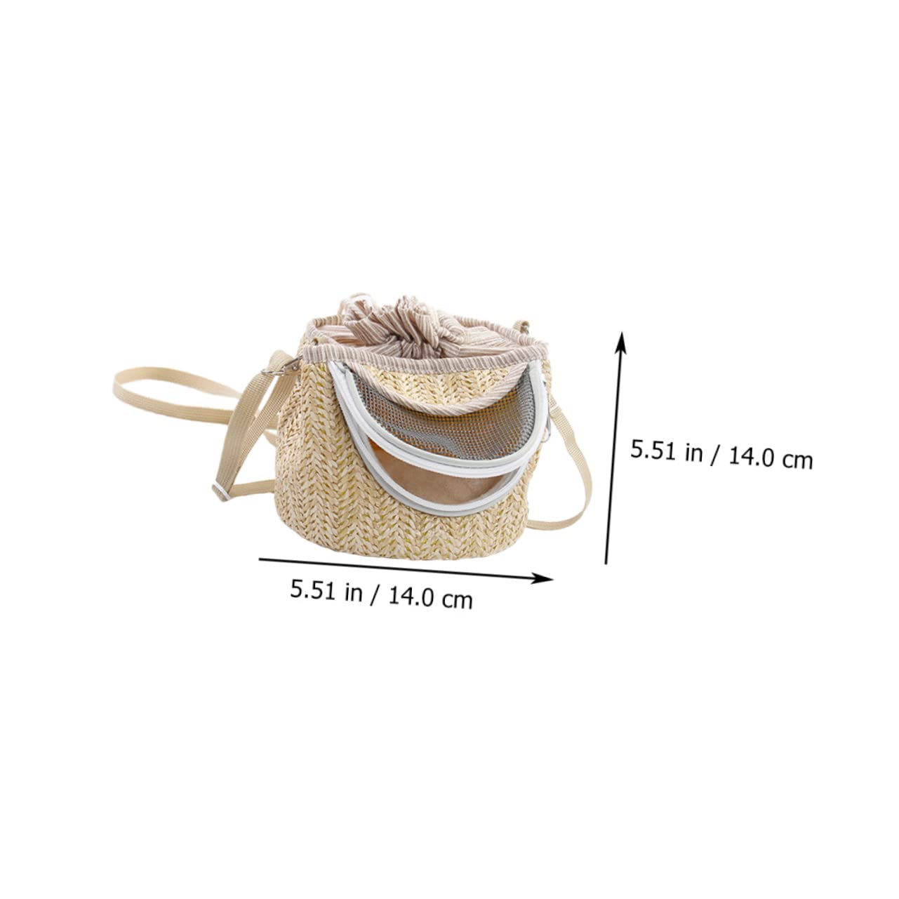Mikikit 1Pc Warm Straw Woven Pet Carrier Bag for Hamsters Comfortable Travel Pack for Sightseeing Camping Trips Durable Fashionable Design for Pets