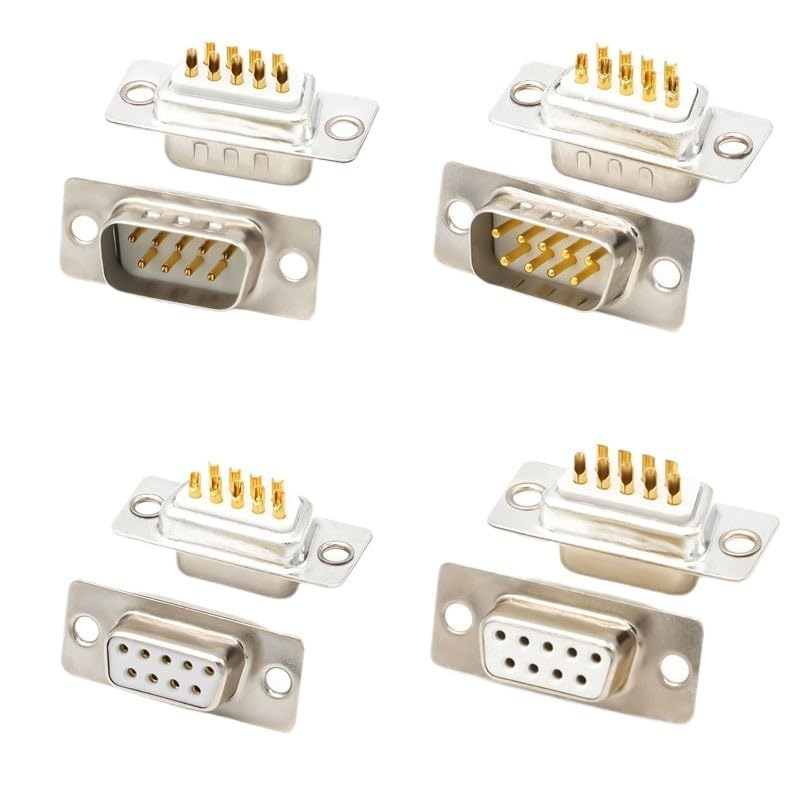 Image of 1 /5 /10PCS DB9 D-Sub Connectors Plug Ja-ck Socket Adapter RS232 9 Pin Male Female Mount Serial Port DP9 Solder(Solid Needle F,10pcs)