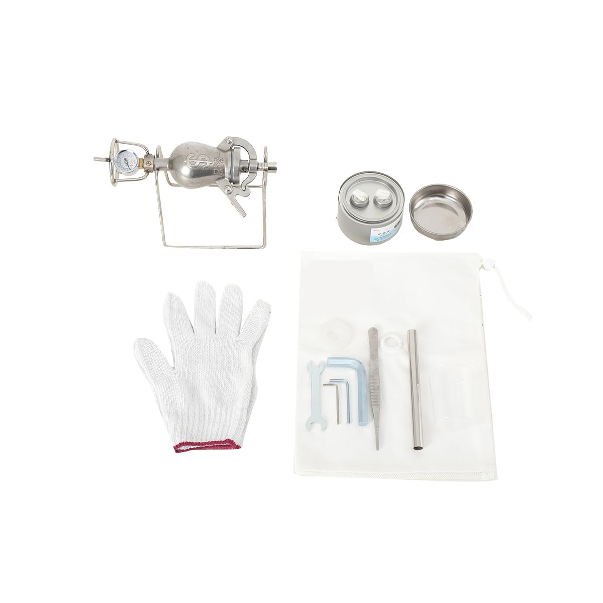100ml Hochdruck-Popcornmaschine Mini-Edelstahl Professionelle Popcorn-Bräter, Handkurbel Gasheizung Langsamer Schub Mit Manometer Für Familienfeiern Studienpartyspaß