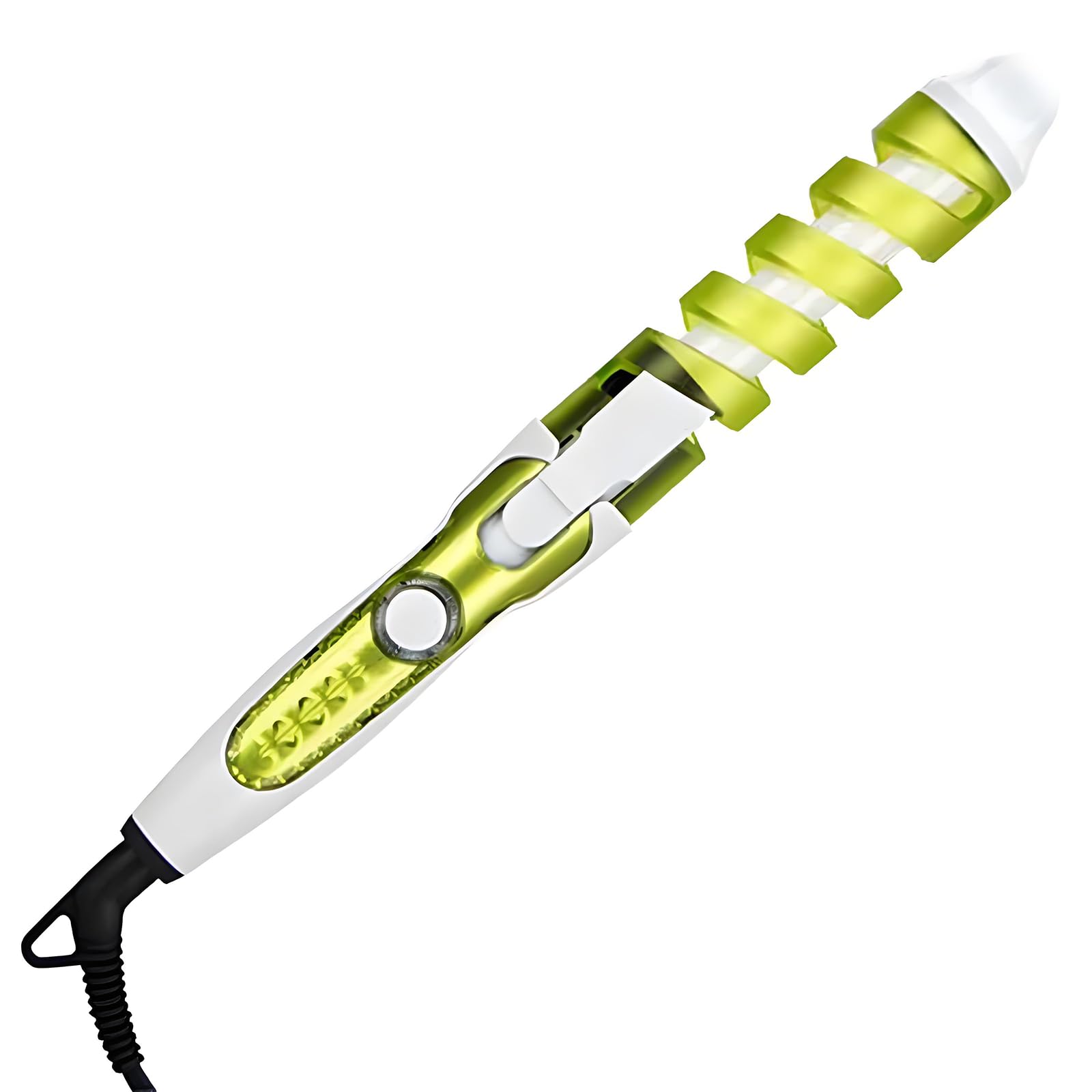 Electric Hair Curling Wand, Spiral Hair Curler with Rapid Heat-up, Negative Ion Technology for Smooth, Frizz-Free Curls, Ideal for Home and in Salons, Intelligent Temperature Control (Green)
