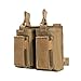 OneTigris Elastic Kangaroo Rifle and Pistol Mag Pouch for AR AK G36 9mm .40 S&W .45 ACP Magazines (Coyote Brown, Double-Stack)