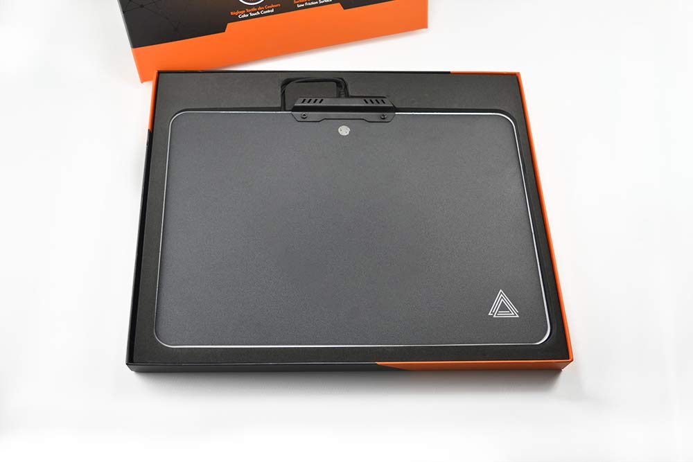 Lexip B5 - Tapis de Souris Gaming, Rigide Rétroéclairé, Réglage Tactile des Couleurs, Surface à Faibles Frottements, Meilleur Contrôle