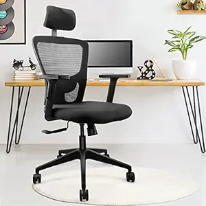ASTRIDE Ryzen High Back Ergonomic Office Chair with 3 Years Warranty | 2D Adjustable Armrests & Lumbar Support, Single Lock Synchro Mechanism & Heavy Duty Nylon Base