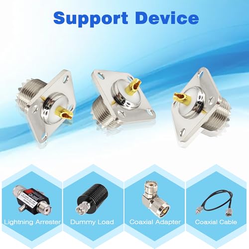 Conector UHF SO239 hembra panel 3 unidades miniatura 5
