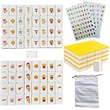 Promithi 65 Tiles 30mm Seaside Game Blocks, Vita Game, Tiles Escape Game for Kids in ABS Plastic Material Set with 4 DIY Stickers Plastic Mahjong Style, Simple Packaging (Yellow)