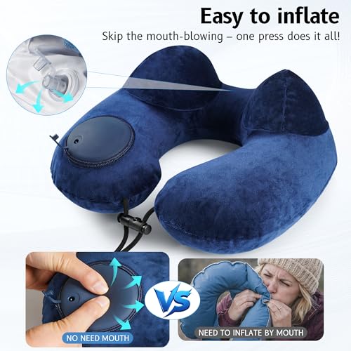 Coussin De Voyage Avion : Coussin de Voyage Gonflable, Coussin Avion, Oreiller de Voyage Portab... – Image 5