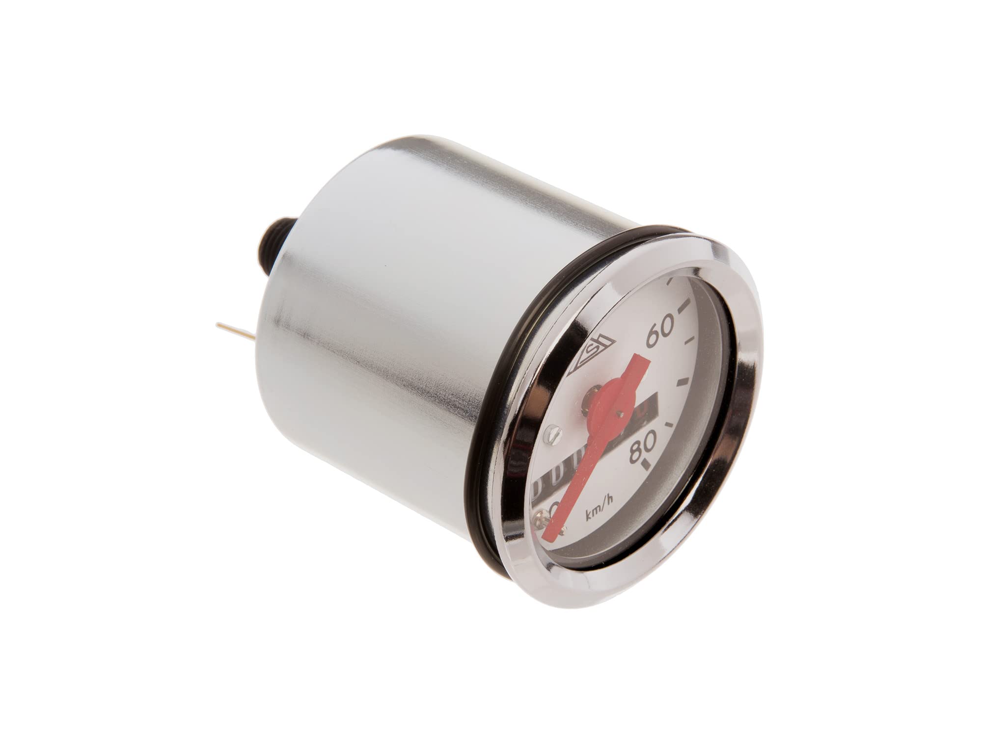 Tacómetro con iluminación – Esfera Blanca – ø48 mm – S50 – (80 km/H de acabado) – con Anillo y plástico Tuerca para fijación