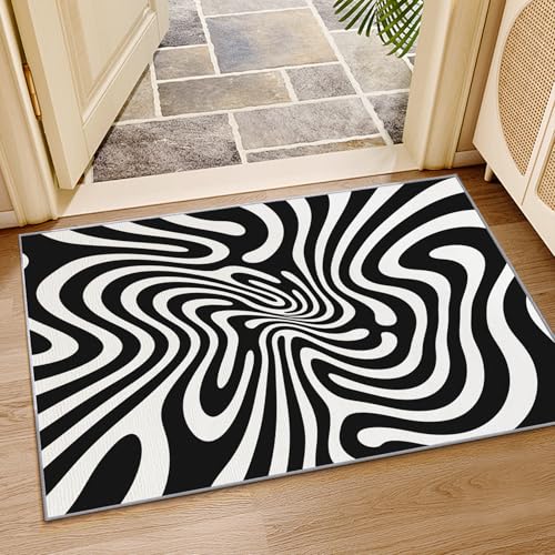 Tapete Decorativo Negro y Blanco 6x9 Pies miniatura 4