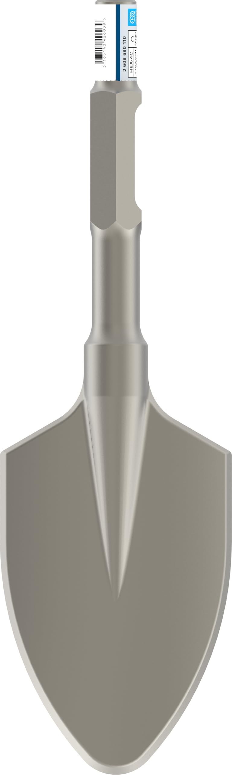 Bosch 1x Burin bêche PRO Hex 30-4C, arrondi (pour Sol, Graviers, Ø mm, Professional Accessoire Brise-béton)