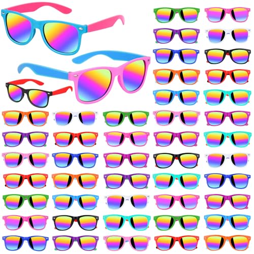 Gifts2U Kids Sunglasses Bulk Party Favors for Kids Ages 3-8, 24 Pack Rainbow Neon Sunglasses for Boys Girls with UV400 Protection, Birthday Pool Gifts Party Supplies.