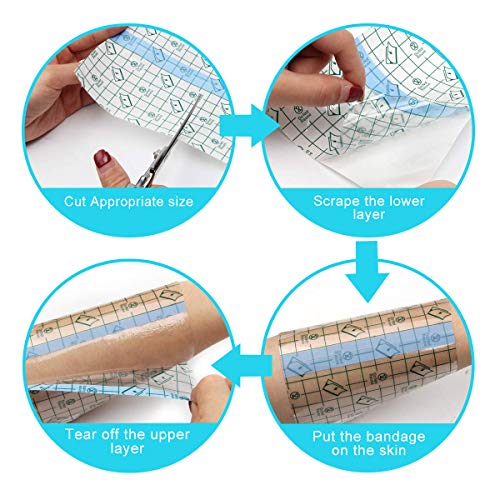 Iootmoy Tattoo Aftercare Bandage 8 in x 40 in Roll Clear Adhesive