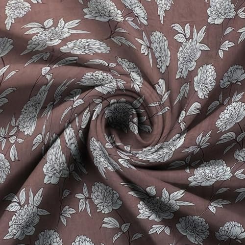Image of Blue Strip Polycotton Fitted Bedsheet, Single 42x75 (Brown White Flower) | 300 TC | All-Round Elastic Grip | Soft, Breathable & Colourfast | Wrinkle Resistant | Machine Washable