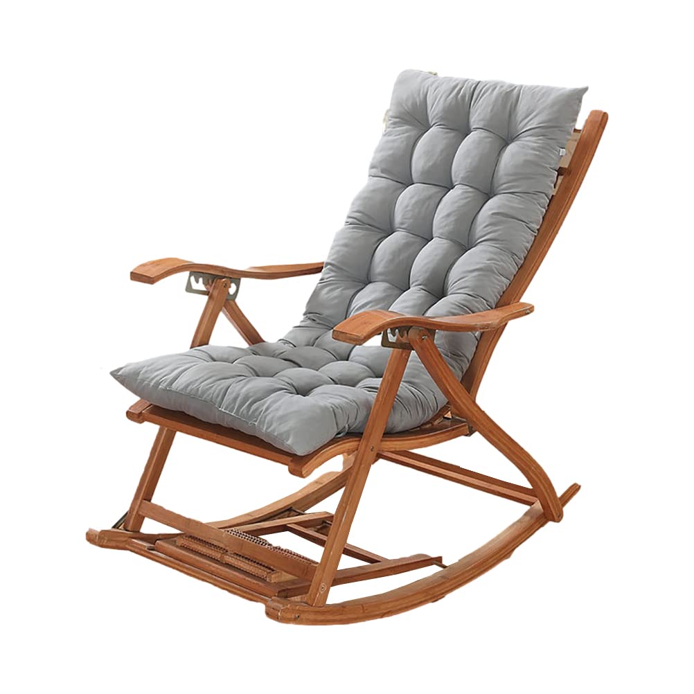 Fuyao Gray Rocking Chair Cushion Premium Tufted Pads Non Skid Slip Backed Set Of Upper And Lower With Ties Wooden Rocker Chaircushion Outdoor Indoor Use