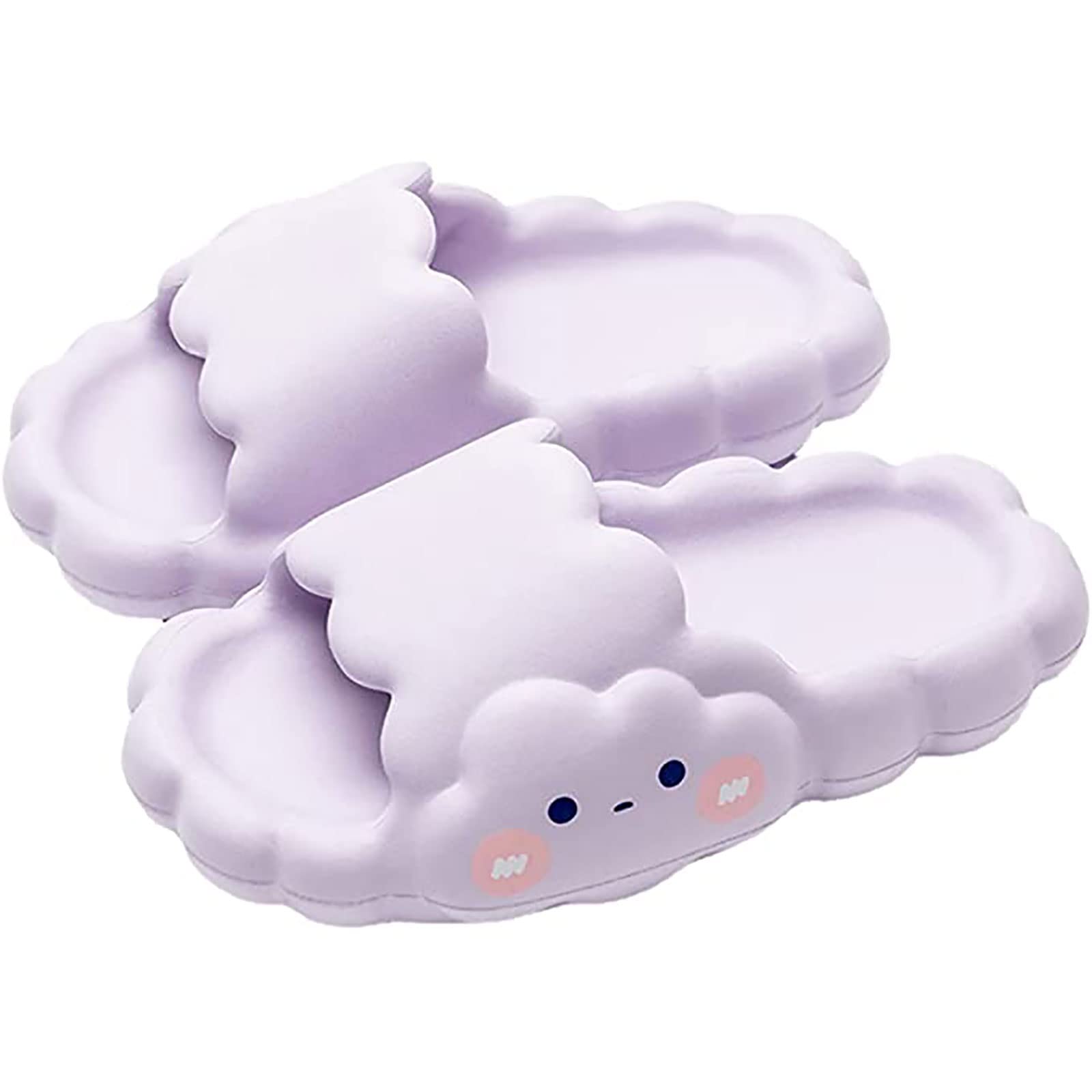EIIUHIAHSEIIUHIAHS Cloudy Thickened Soft-soled Slippers, Universal Quick-drying Thickened Non-slip Sandals, Summer Home Slippers (Purple,38/39)