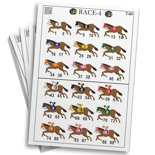 Image of Casino Theme Tambola Tickets | Race Theme Housie Tambola Themed Bingo Game| Kitty Party Theme Housie Tickets | English | for Family & Friends (Set of 15 Tickets)