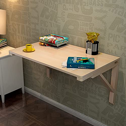 Bureau d'ordinateur suspendu et table rabattable murale en bois massif