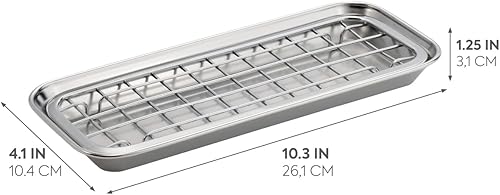 Miniatura 3 de InterDesign Gia charola para jabón para lavabo de cocina - Diseño de escurrido automático de acero satinado Acero inoxidable Espresso L