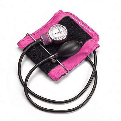 Image of PARAMED Aneroid Sphygmomanometer - Manual Blood Pressure Cuff with Universal Cuff 8.7-16.5 inch and D-Ring - Carrying Case in the kit - Pink - Stethoscope Not Included
