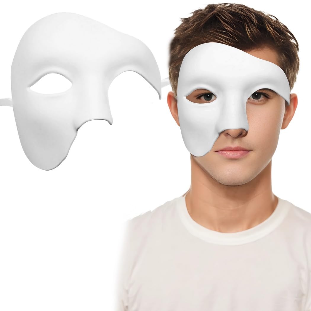 YOFAPA Masquerade Mask, Half-Face Ball Mask with Ribbons, Comfortable Phantom of The Opera Mask
