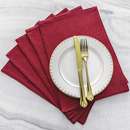 Home Brilliant Set Of 4 Red Placemats For Dinner Spring Heat Resistant Dining Table Mats Kitchen Place Mats, Dark Red Burgundy #TOP3