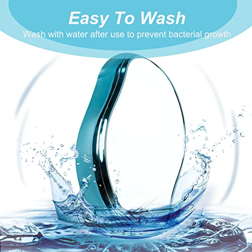 Riousv Crystal Hair Eraser, Crystal Hair Remover Painless Exfoliation, Hair Removal Tool For Arms Legs And Back, Portable Mild Hair Remover, Reusable & Washable - Blue #TOP3