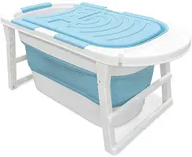 Banheira Ofurô Dobrável Portátil 200l Azul Adulto