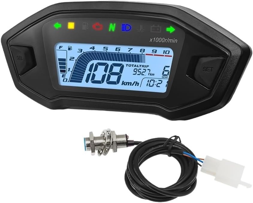 Motorcycle Speedometer Universal Motorcycle Adjustable Tachometer 10000RPM Odemeter Tachometer Tachometer Odometer Instrument Panel