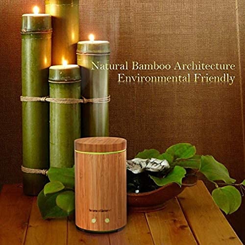 Diffusore di oli essenziali in bambù con umidificatore a nebbia fredda, senza BPA e spegnimento automatico per aromaterapia e idratazione dell'aria