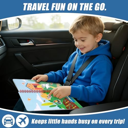 Cosomia Jelly Sticker Book for Kids 3-5, Waterproof Reusable Sticker Book for Toddlers, Easy to Clean Road Trip Activities, Easter Basket Stuffers & Easter Gifts for Toddlers (Farm) - 4