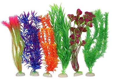Aquatic Planet 6 PACK Artificial Large Tall Long Plastic Aquarium Plants Fish Tank Decoration Decor Ornament