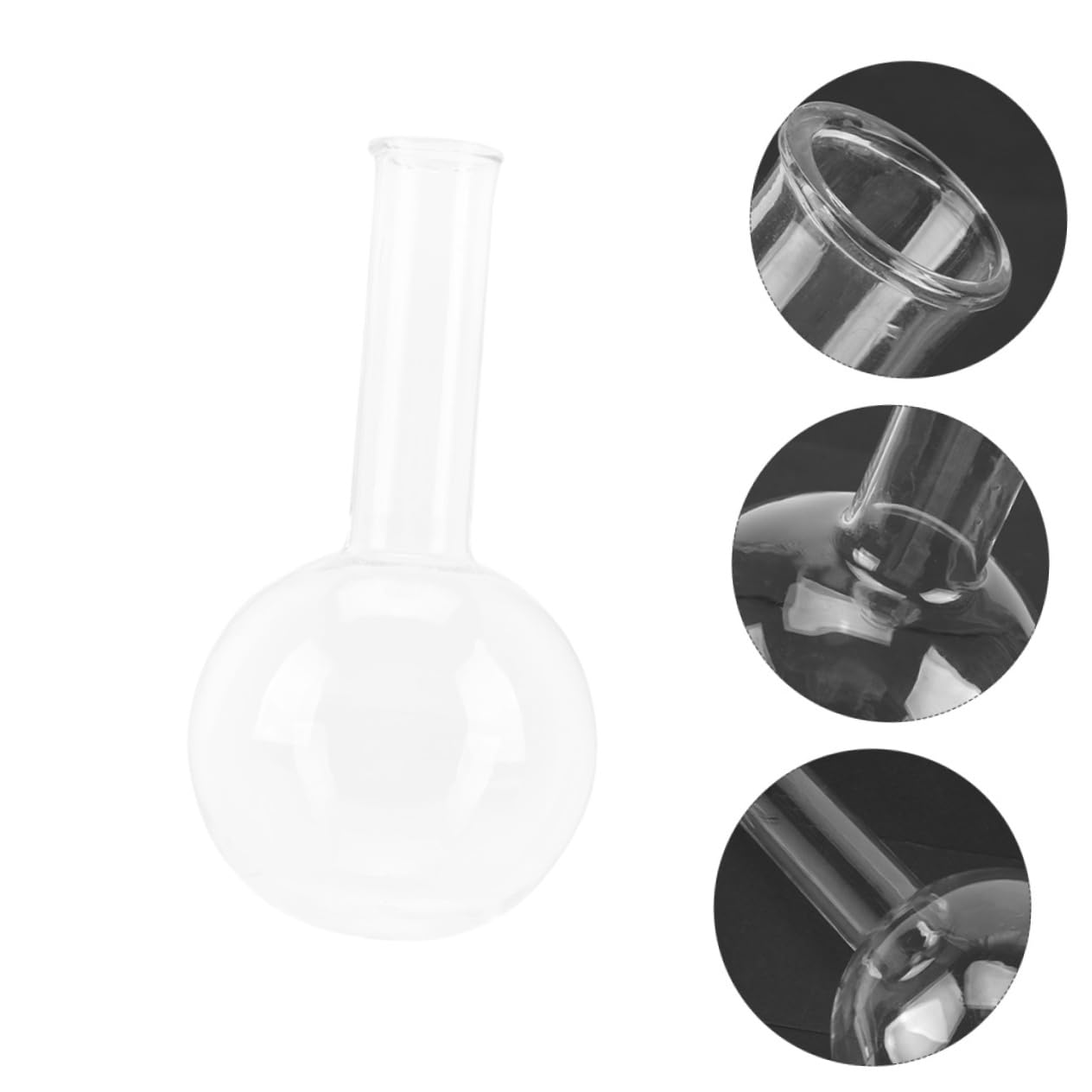 2 Matraces de Fondo Redondo de Vidrio de Cuello Corto | Experimentos Químicos, Uso Escolar Laboratorio, Apto para Principiantes y Estudiantes
