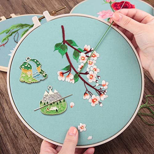 Image of Waterfalls and Scenery Needle Minder for Embroidery, Magnetic Pin Holder for Cross Stitch, Needlework and Embroidery Accessories （2 PCS）, csljmy20220723-0005