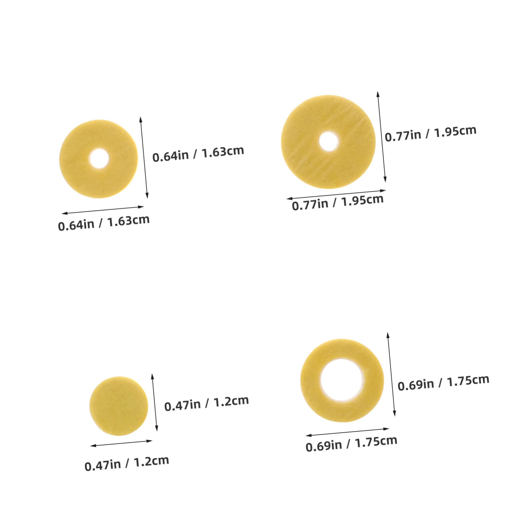 GOOHOCHY 1 Set Flute Washers Durable Felt Key Gaskets for Flute Repair Various Nonslip Design for Enhanced Playing Confidence Essential Musical Instrument Supplies
