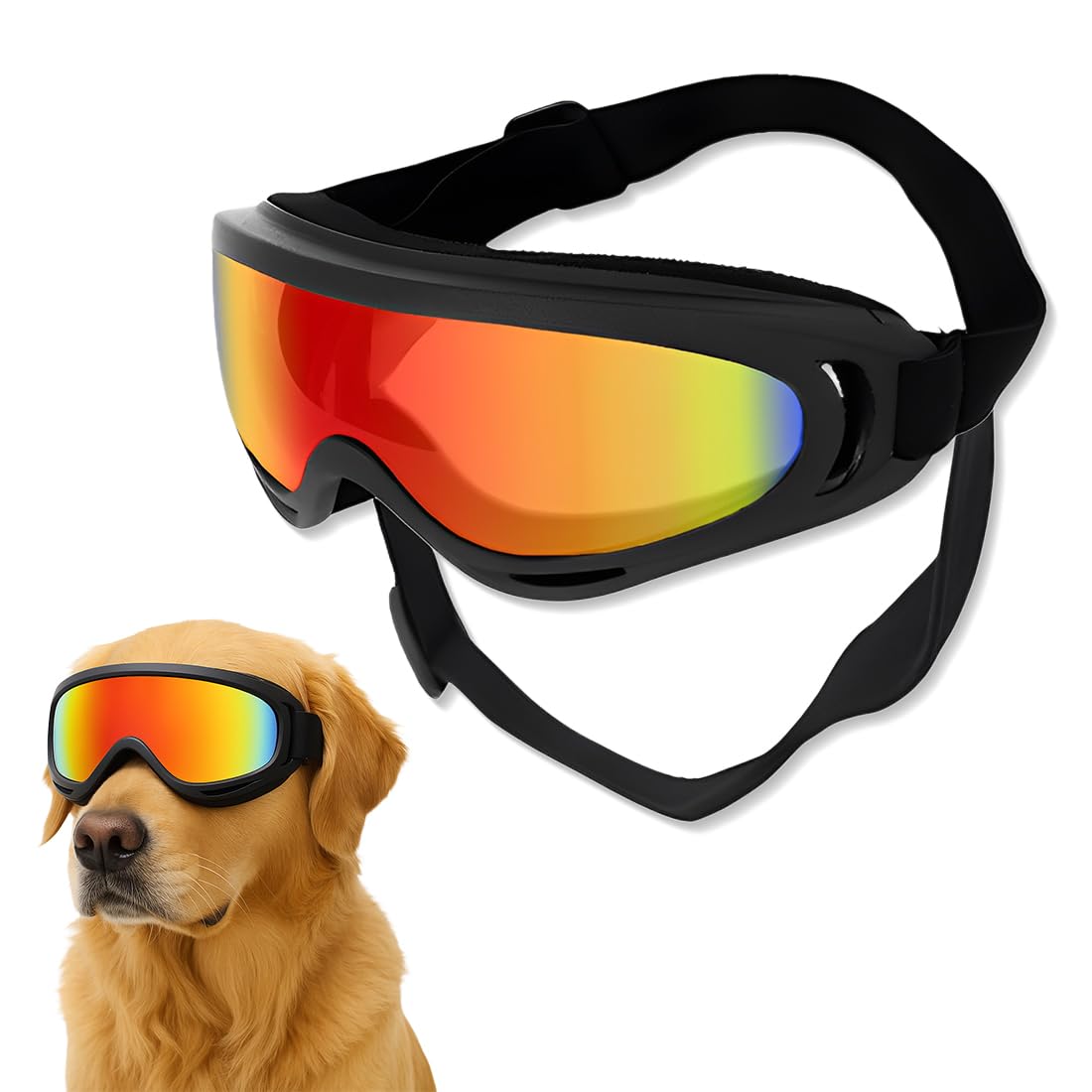 Occhiali da Sole per Cani, Occhiali da Sole Cani con Cinturini Regolabili, Protezione UV